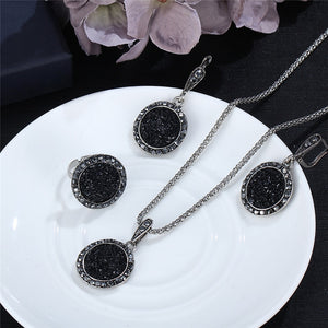 Round Stone Jewelry Set