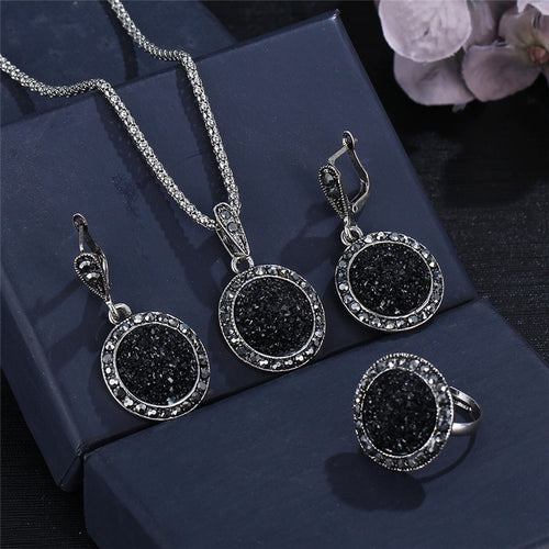 Round Stone Jewelry Set