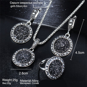 Round Stone Jewelry Set