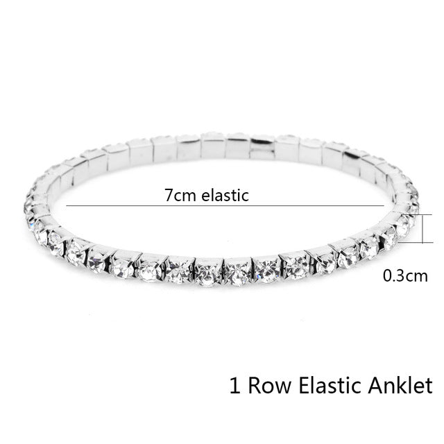 Elastic Crystal Anklet