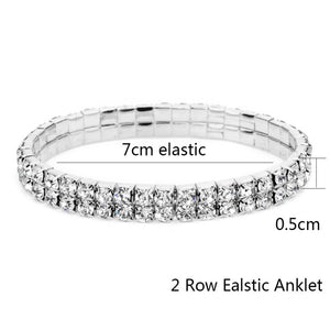 Elastic Crystal Anklet