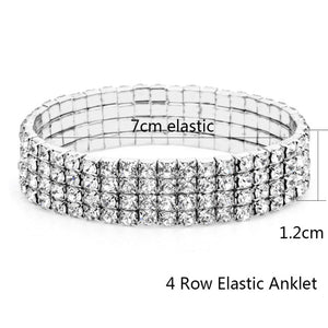 Elastic Crystal Anklet