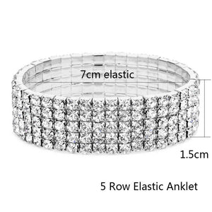 Elastic Crystal Anklet