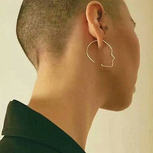 Gold Face Shaped Earring for Women