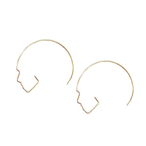 Gold Face Shaped Earring for Women