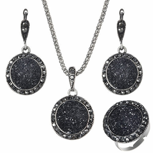 Round Stone Jewelry Set