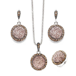 Round Stone Jewelry Set