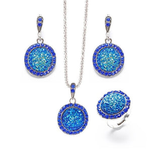 Round Stone Jewelry Set