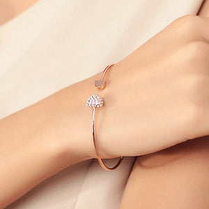 Double Heart Bangle