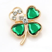 Load image into Gallery viewer, Leaf And Rhinestone Lapel Brooch